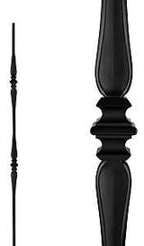 Nuvo Iron SQI2CS Double Collar and Spoon Stair Baluster, 44 in H, 1/2 in W, Square, Steel, Black