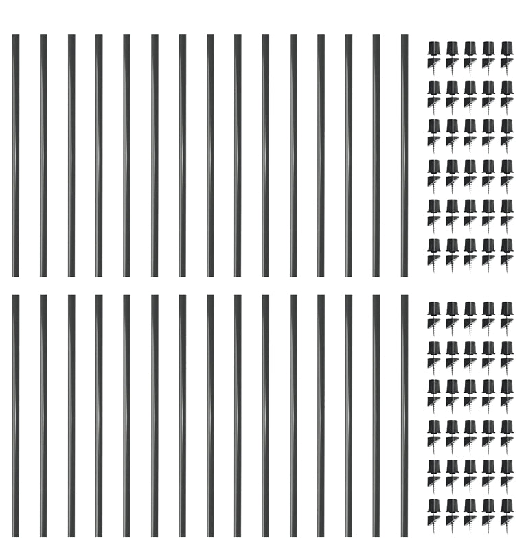 Nuvo Iron CR-26 Classic Baluster with Connectors, 26 in H, 1/2 in W, Round, Steel, Black, Powder-Coated