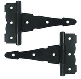 Nuvo Iron HDTH6BLK Heavy-Duty Decorative Tee Hinges, Steel, Black, Galvanized/Powder-Coated Satin, Screw Mounting