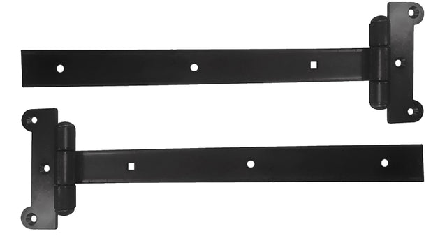 Nuvo Iron SH12BLK Strap Hinge, Steel, Black, Galvanized/Powder-Coated Satin, Screw Mounting