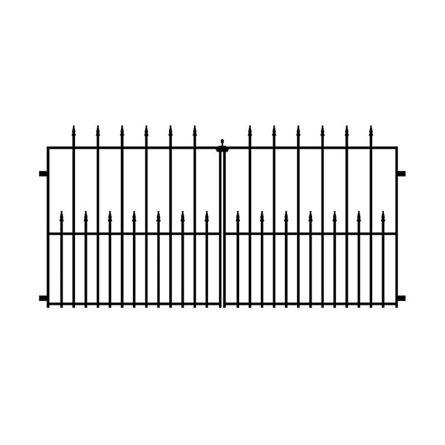 Nuvo Iron TEDGQF1 Tiger Eye Double Gate, 29 in W Gate, 34 in H Gate, Metal Frame, Black