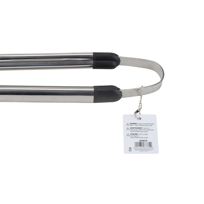Omaha BBQ-8112443C Premium BBQ Tongs, 1.9 mm, Stainless Steel Blade, Stainless Steel, Aluminum Handle, Straight Handle
