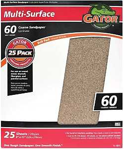 Gator 3266 Sanding Sheet, 11 in L, 9 in W, 60 Grit, Coarse, Aluminum Oxide Abrasive