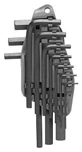 Vulcan TW-050-03 Hex Key Set, 10-Piece, Chrome Vanadium Steel, Black, Specifications: Short Arm, Metric Measurement