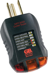 Gardner Bender GRT-3500 Receptacle Tester and Circuit Analyzer, 110 to 125 VAC, LED Display, Black