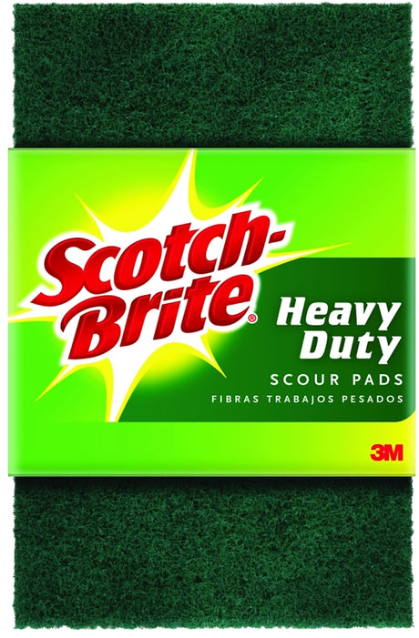 Scotch-Brite 220 Scour Pad, 6 in L, 3.85 in W, Green