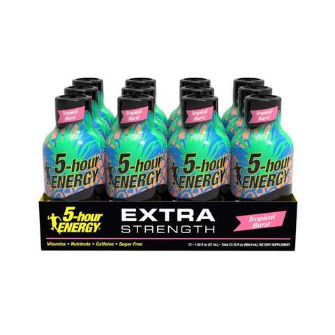 5-hour Energy Tropical Sugar Free Tropical Energy Shot 1.93 oz, Pack of 12