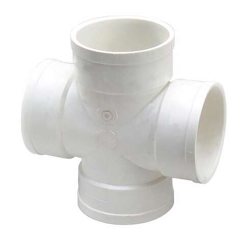 NDS Schedule 35 4 in. Hub each X 4 in. D Hub PVC Cross Tee 1 pk