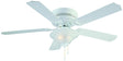 Boston Harbor CF-B-652+1F242WH Low Profile Ceiling Fan, 5-Blade, Bleached Oak/White Blade, 52 in Sweep, 3-Speed