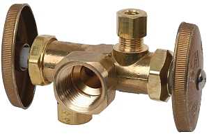 BrassCraft R1701DVXR Stop Valve, 1/2 x 3/8 x 3/8 in Connection, FIP x Compression x Compression, 125 psi Pressure