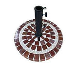 Seasonal Trends 59658 Umbrella Base, 19.7 in Dia, 14.4 in H, Round, White, Red and Black, Powder-Coated