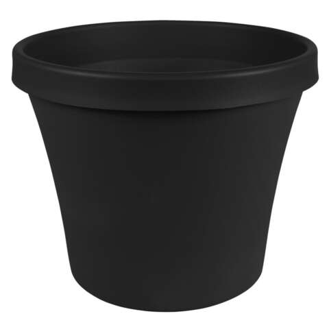 Bloem Terra 20.2 in. H X 23.75 in. W X 24 in. D Plastic Planter Black