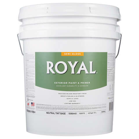 Royal Semi-Gloss Tint Base Neutral Base Paint Exterior 5 gal