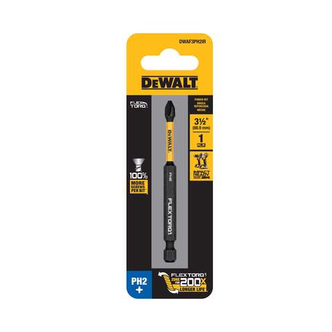 DeWalt FlexTorq Phillips #2 X 3-1/2 in. L Power Bit Steel 1 pc