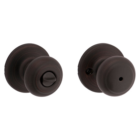 Kwikset 300CV 11PR CALRCS V1 Privacy Lockset, Cove Design, Knob Handle, Venetian Bronze, Universal Hand