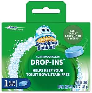 Scrubbing Bubbles DROP-INS 00191 Toilet Bowl Cleaner, 1.7 oz Pack, Solid, Blue