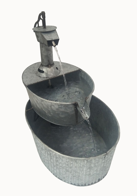 Seasonal Trends Y95854 Titan Metal Bucket Fountain, Rustic, 0.03A, 120 V, 6 L Reservoir, 250 L/H