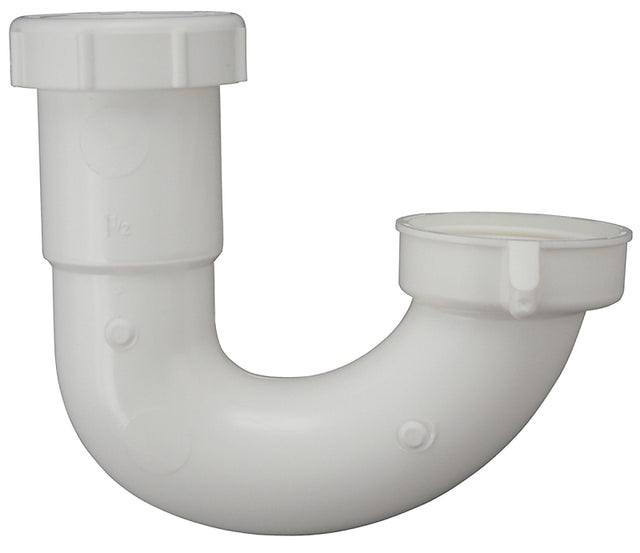 Plumb Pak PP66-2W J-Bend, 1-1/2 x 1-1/2, 1-1/2 x 1-1/4 in, Slip, Plastic, White