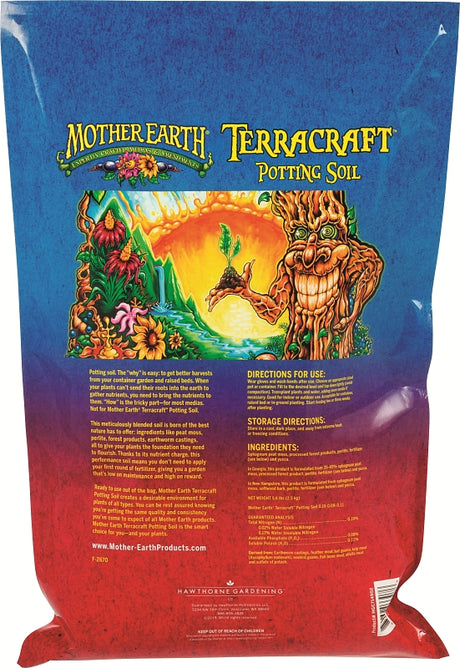 Mother Earth Terracraft HGC714902 Potting Soil, Solid, Light Brown, 12 qt Package, Pallet