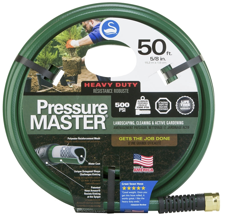 Swan SN7958050 Garden Hose, 50 ft L, Non-Vinyl Resin, Green