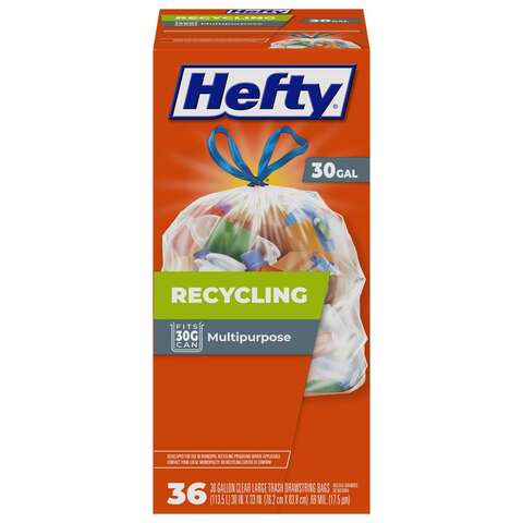 Hefty 30 gal No Scent Trash Bags Drawstring 36 pk