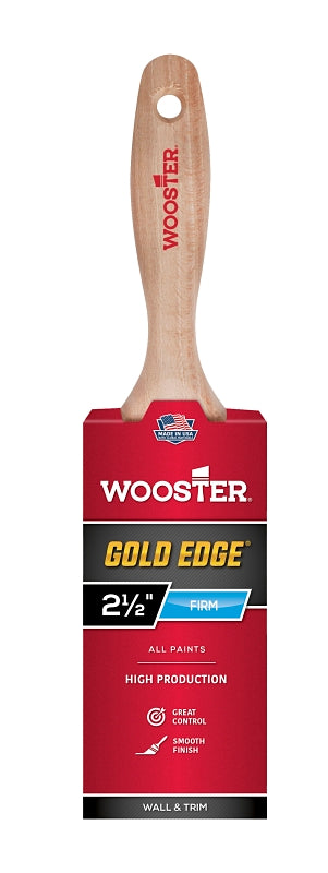 Wooster 5232-2-1/2 Paint Brush, 2-1/2 in W, 2-15/16 in L Bristle, Polyester Bristle, Flat Sash Handle