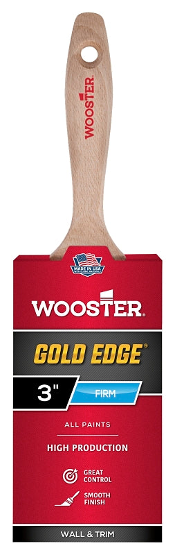 Wooster 5232-3 Paint Brush, 3 in W, 2-15/16 in L Bristle, Polyester Bristle, Flat Sash Handle