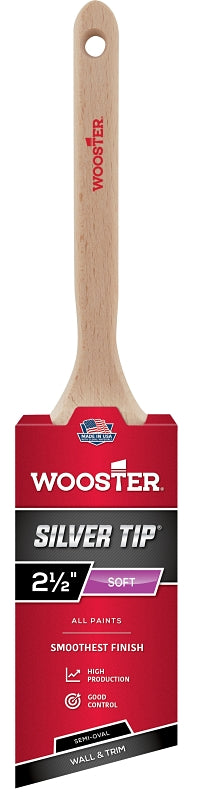 Wooster 5228-2 1/2 Paint Brush, 2/1/2 in W, Semi-Oval Brush, Polyester Bristle, Sash Handle