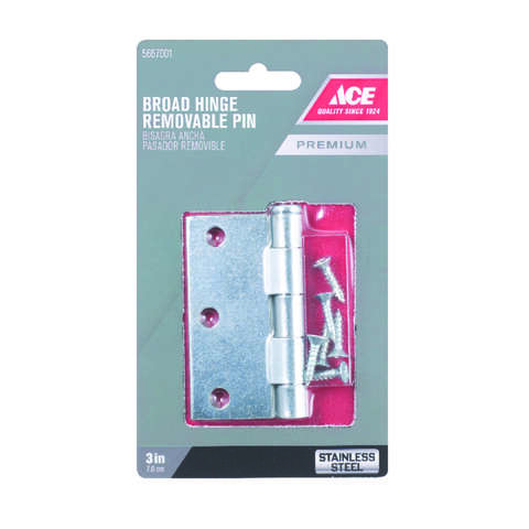 Ace 3 in. L Stainless Steel Door Hinge 1 pk