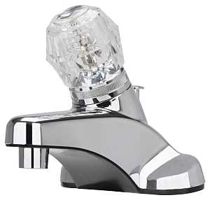 Boston Harbor PF4101S-P Lavatory Faucet, 1.5 gpm, 1-Handle, Plastic, Chrome Plated, Round Handle