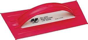 QLT 6261 Trowel, 9-1/2 in L, 4-1/4 in W, V Notch, Comfort-Grip Handle