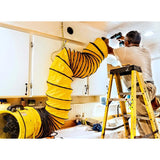 MaxxAir HVHF 12COMBO Confined Space Ventilator and Polyvinyl Hose, 120 V, 2000 cfm Air, Steel, Industrial Yellow