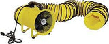 MaxxAir HVHF 12COMBO Confined Space Ventilator and Polyvinyl Hose, 120 V, 2000 cfm Air, Steel, Industrial Yellow