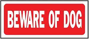 Hy-Ko 23001 Fence Sign, Rectangular, BEWARE OF DOG, White Legend, Red Background, Plastic, 14 in W x 6 in H Dimensions, Pack of 5