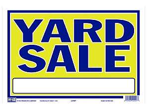 Hy-Ko 22407 Neon Sign, YARD SALE, Blue Legend, Yellow Background, Plastic, 9 in H x 13 in W Dimensions, Pack of 10