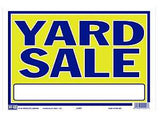Hy-Ko 22407 Neon Sign, YARD SALE, Blue Legend, Yellow Background, Plastic, 9 in H x 13 in W Dimensions, Pack of 10