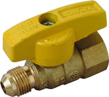 BrassCraft PSSL-12 Gas Ball Valve, 3/8 x 1/2 in Connection, Flared x FIP, 5 psi Pressure, Brass Body