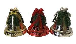 Hometown Holidays 99929 Decorated Bell Ornament, 200 mm H, PVC, Assorted, Pack of 8