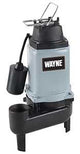 Wayne WCS50T Sewage Pump, 1-Phase, 15 A, 120 V, 0.5 hp, 2 in Outlet, 15 ft Max Head, 10,000 gph, Iron