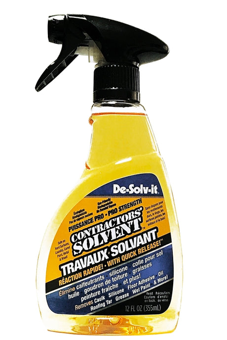 De-Solv-it 11843 Contractor Solvent, 12.6 oz, Liquid, Citrus, Clear/Orange, Pack of 6
