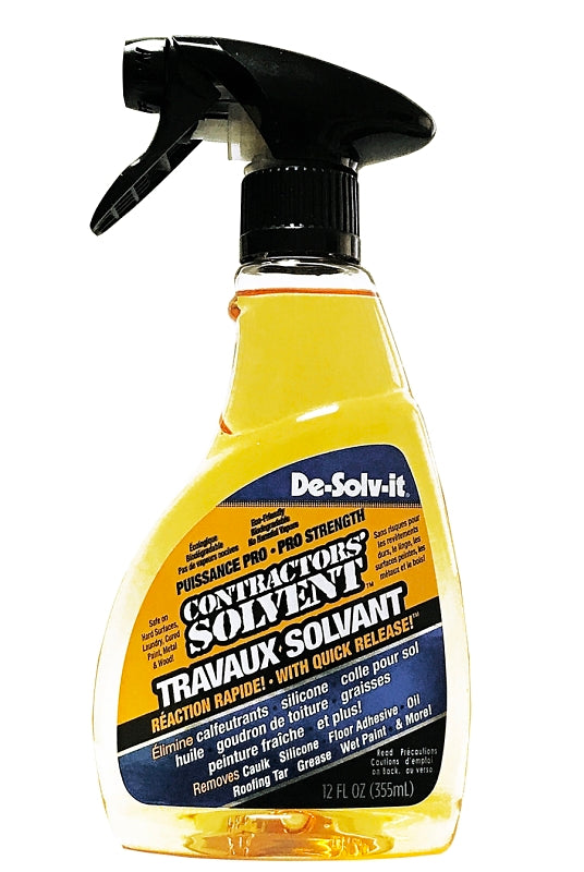 De-Solv-it 11843 Contractor Solvent, 12.6 oz, Liquid, Citrus, Clear/Orange, Pack of 6