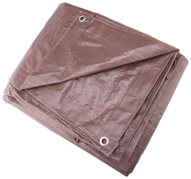 ProSource T1620BB90-BRN Tarpaulin, 20 ft L, 16 ft W, 5 mil Thick, Polyethylene, Brown