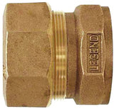 Legend T-4355NL Series 313-174NL Pipe Coupling, 3/4 in, Compression x FNPT, Bronze, 100 psi Pressure