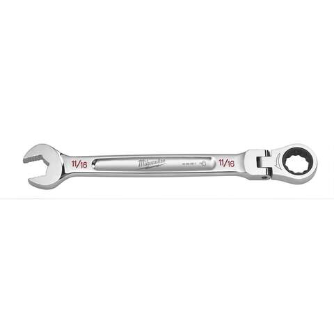 Milwaukee 11/16 in. X 11/16 in. 12 Point SAE Flex Head Combination Wrench 9.19 in. L 1 pc