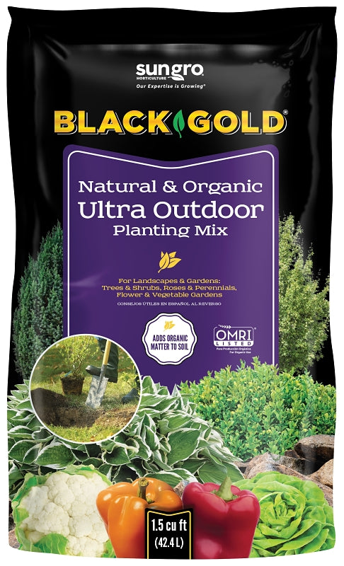 Black Gold 1423001.CFL1.5P Ultra Outdoor Planting Mix, 1.5 cu-ft Coverage Area, 1.5 cu-ft