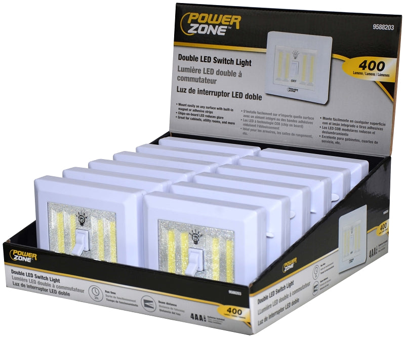 PowerZone 12498 Cordless Switch Light, 400 Lumens, Pack of 12