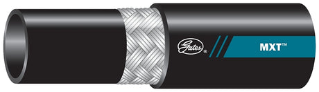 Gates MXT 70276 Wire Braid Hose, 0.675 in OD, 3/8 in ID, 400 ft L, 4800 psi Pressure, Synthetic Rubber, Black