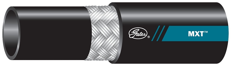 Gates MXT 70327 Wire Braid Hose, 1.08 in OD, 3/4 in ID, 220 ft L, 3125 psi Pressure, Synthetic Rubber, Black