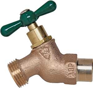 Arrowhead Brass 252LF Heavy-Duty Hose Bibb, 1/2 x 3/4 in Connection, Sweat x Male Hose, 8 to 9 gpm, 125 psi Pressure