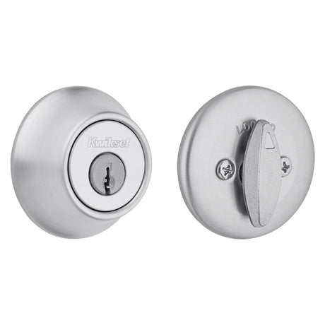 Kwikset 660 26DRCALRCSK3BX Deadbolt, Satin Chrome, 2-3/8, 2-3/4 in Backset, 1-3/4 to 1-3/8 in Thick Door, Pack of 3